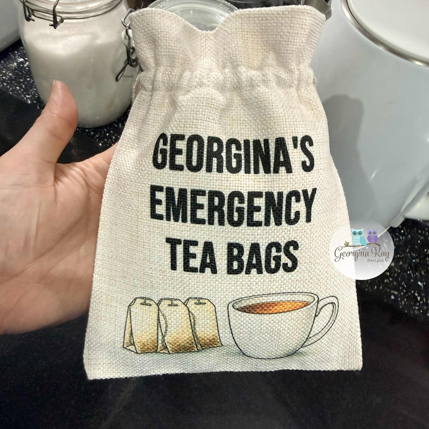 Personalised Travel Tea Bag Holder