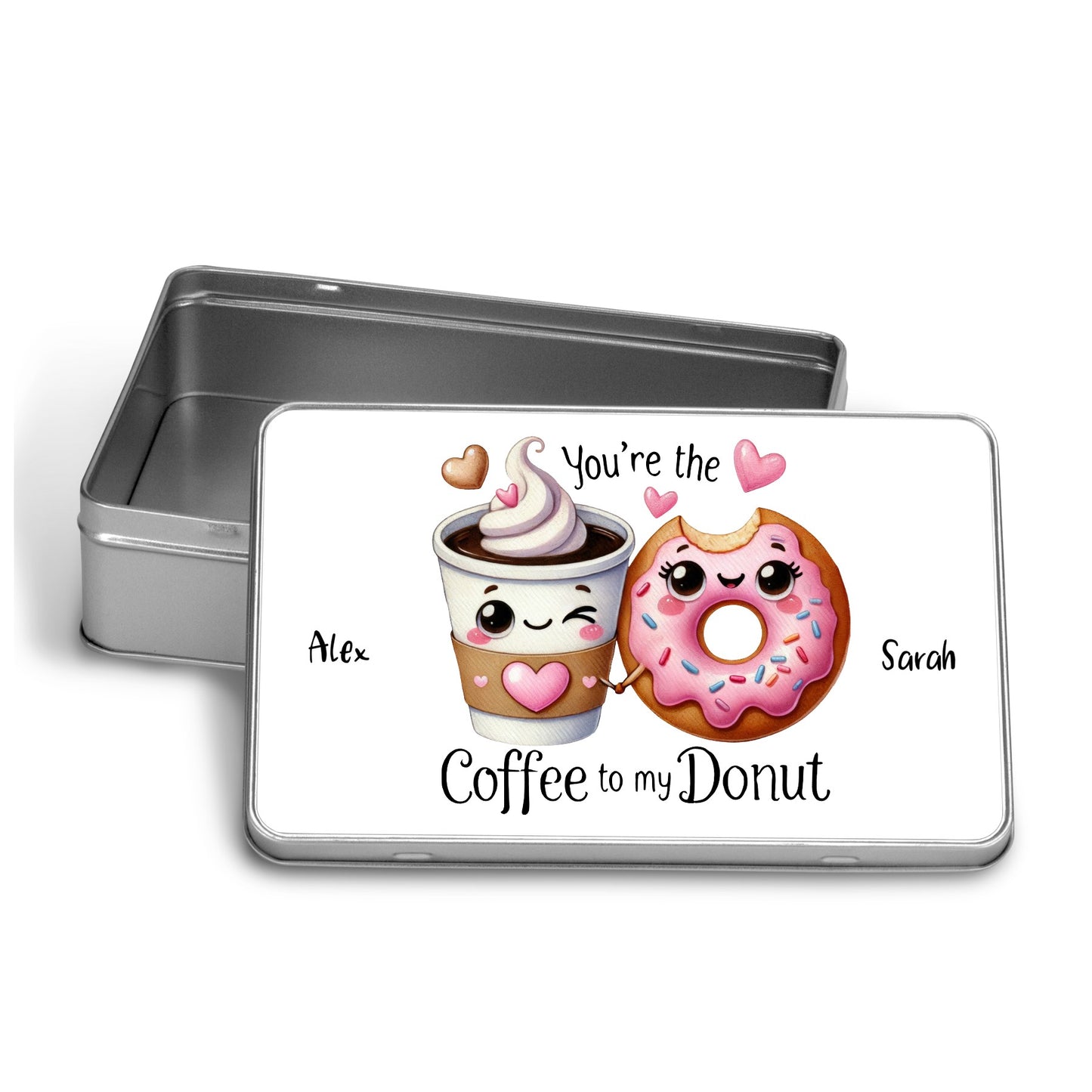 Personalised “Coffee to My Donut” Storage Tin