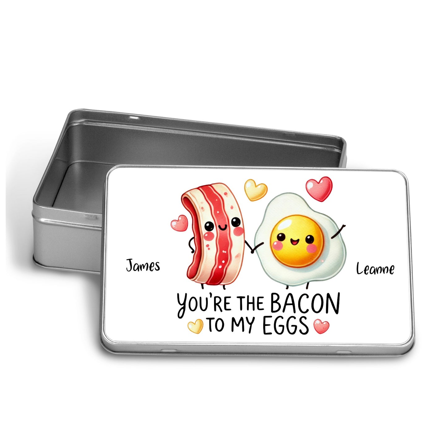 Personalised “You’re the Bacon to My Eggs” Storage Tin
