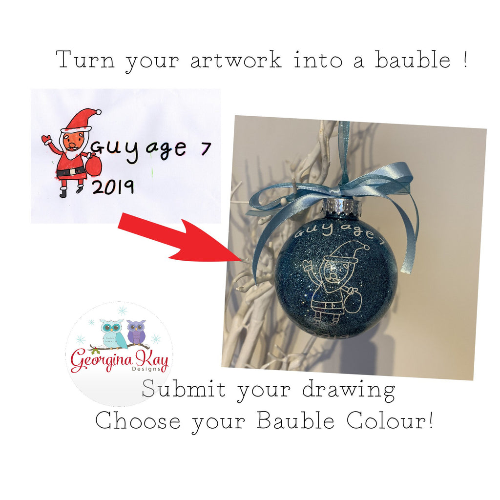 Your Childs Artwork on a Bauble