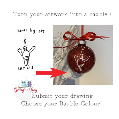 Your Childs Artwork on a Bauble
