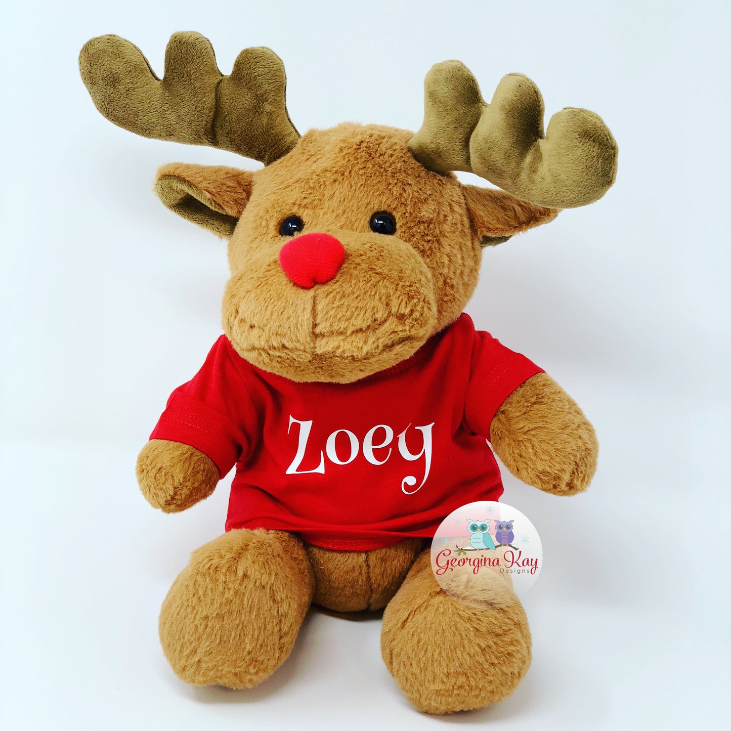 Personalised Reindeer Teddy with Name T-Shirt