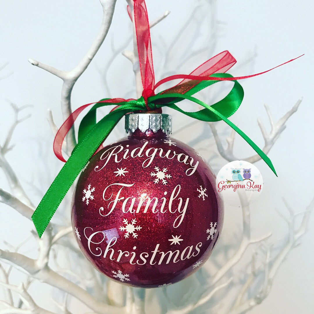 Surname Family Christmas Bauble