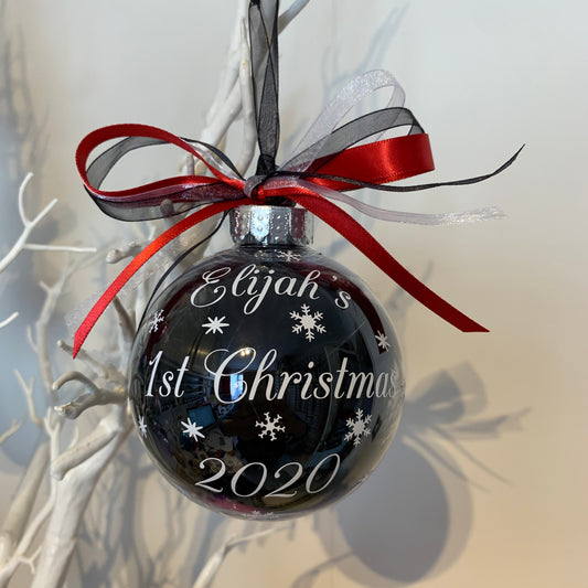 Baby's 1st Christmas (Feather) Bauble