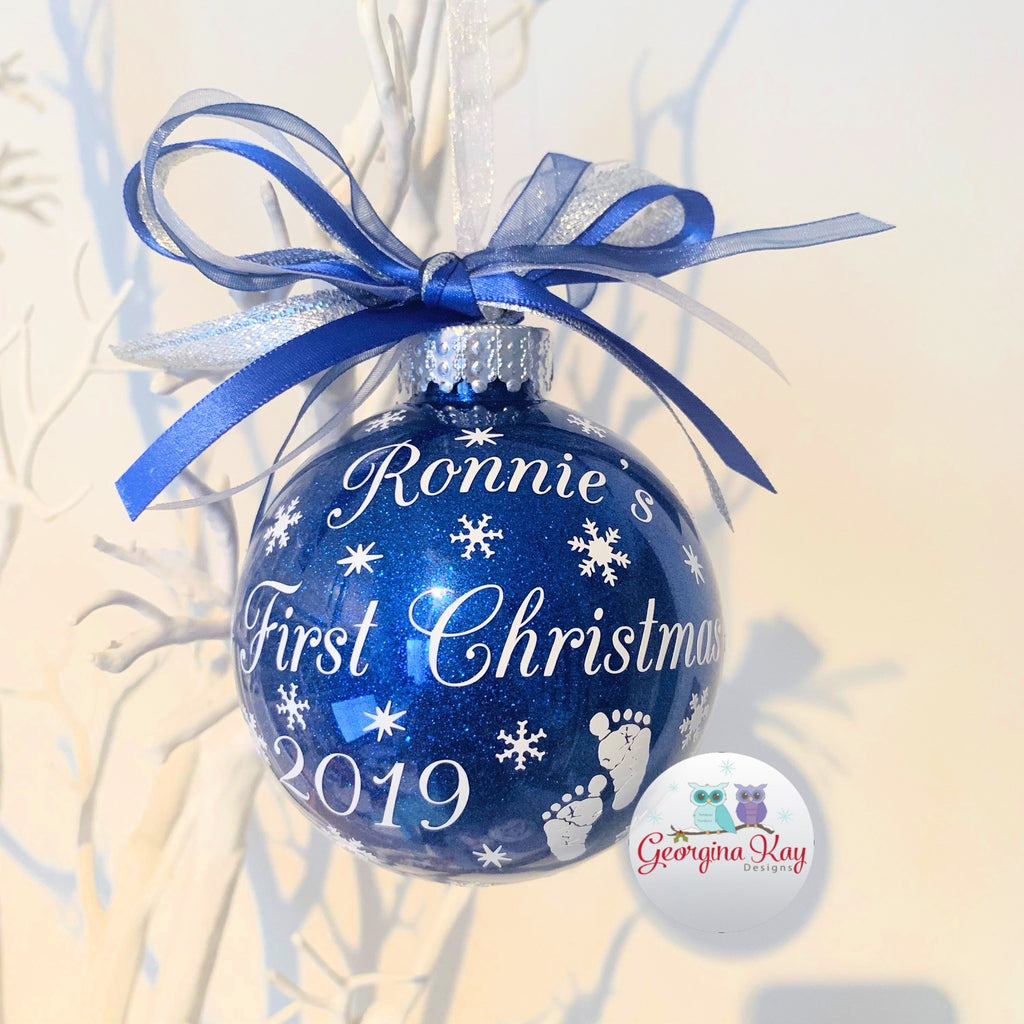 Baby First Christmas (Baby Feet) Glitter