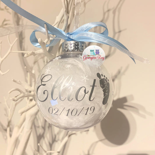 Baby Feet Bauble (Feather)