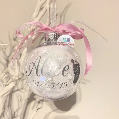 Baby Feet Bauble (Feather)