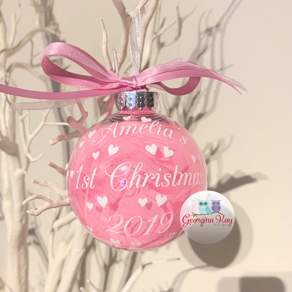 Baby's 1st Christmas (Feather) Bauble