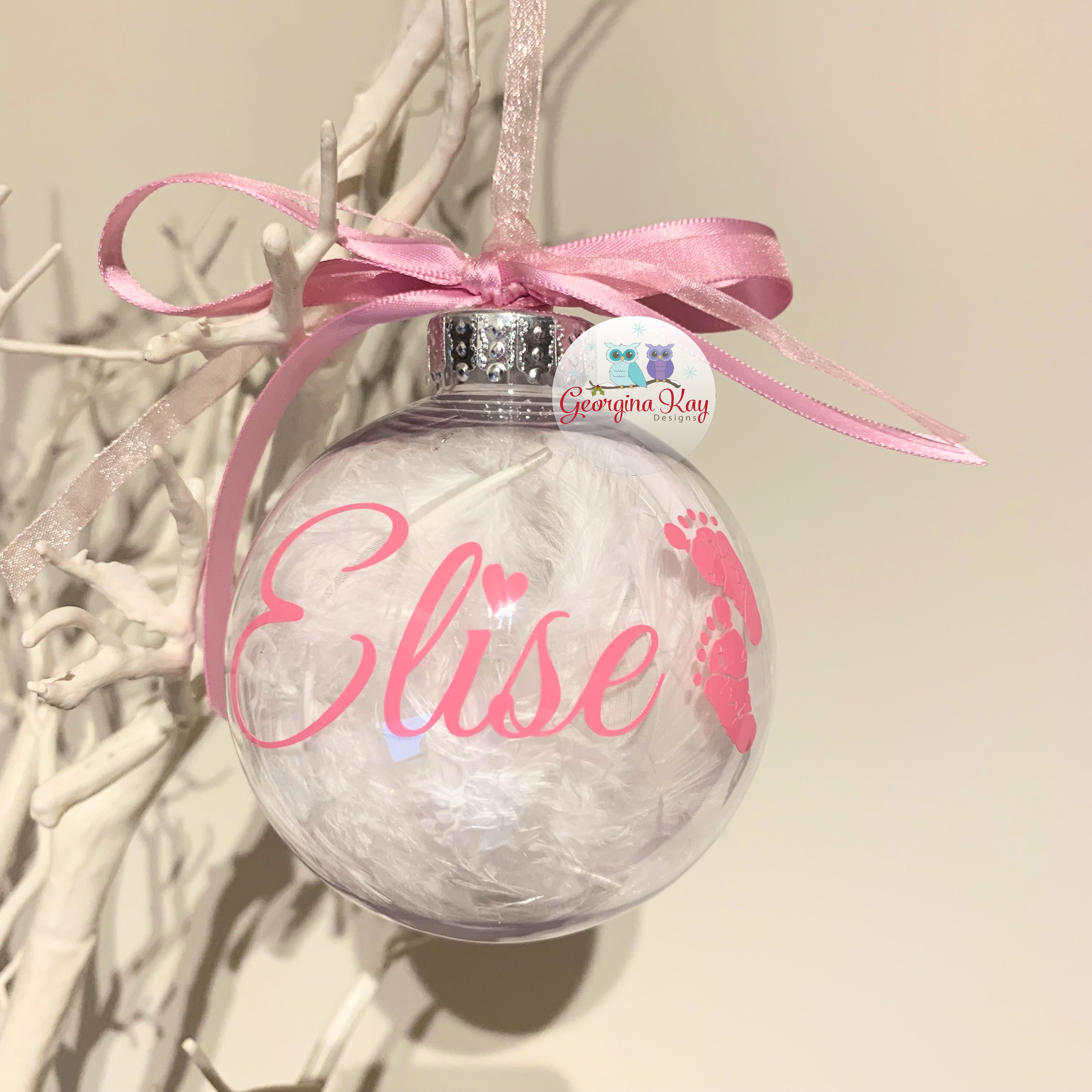 Baby Feet Bauble (Feather)