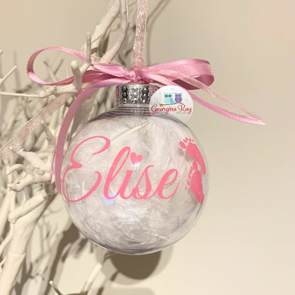 Baby Feet Bauble (Feather)