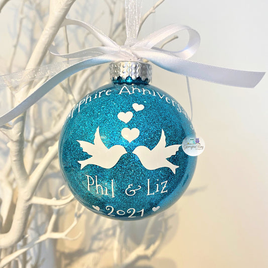 Dove Anniversary Bauble