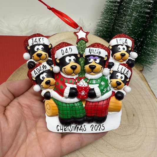 Black Bear Family of 6 ornament