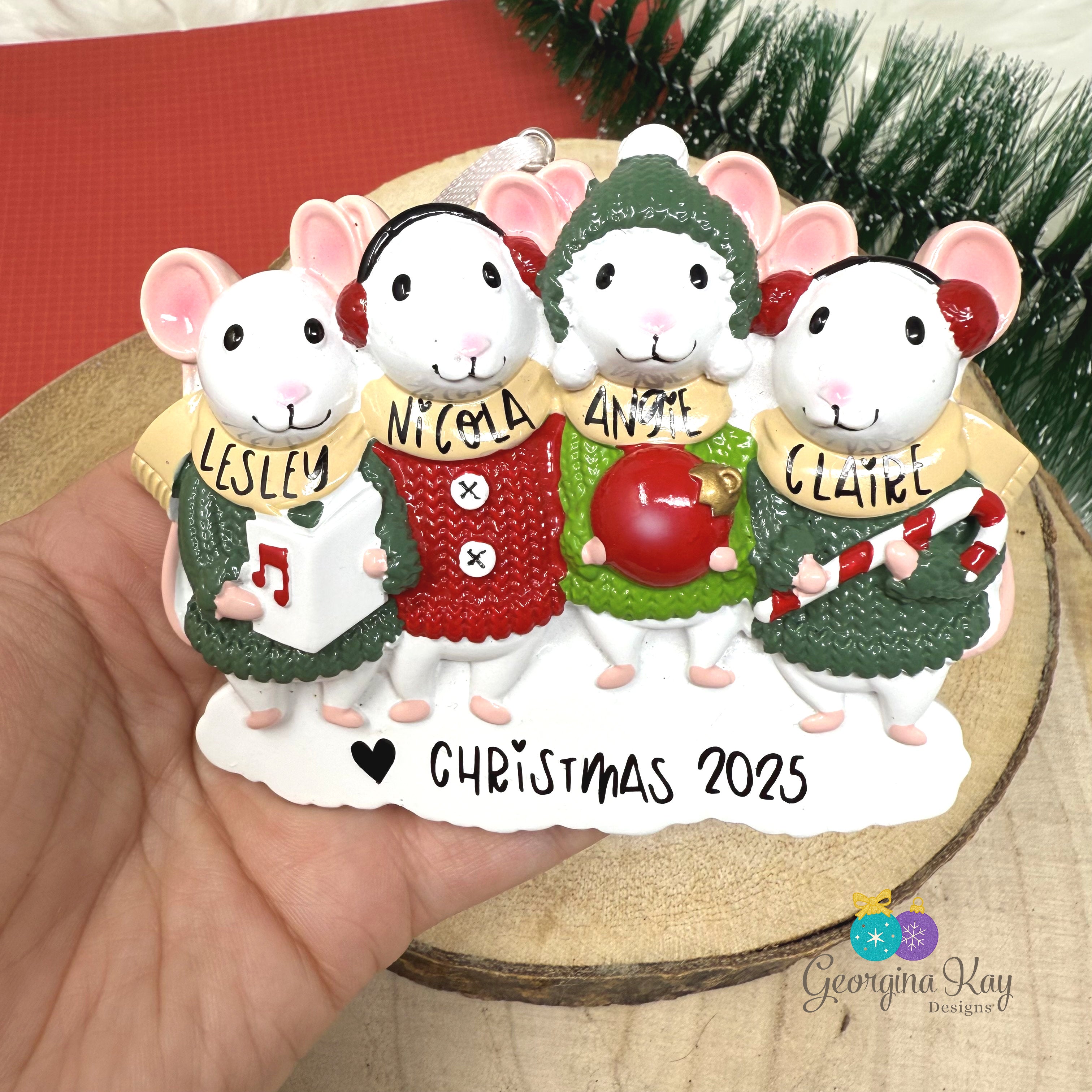 Mouse Family of 4 Ornament
