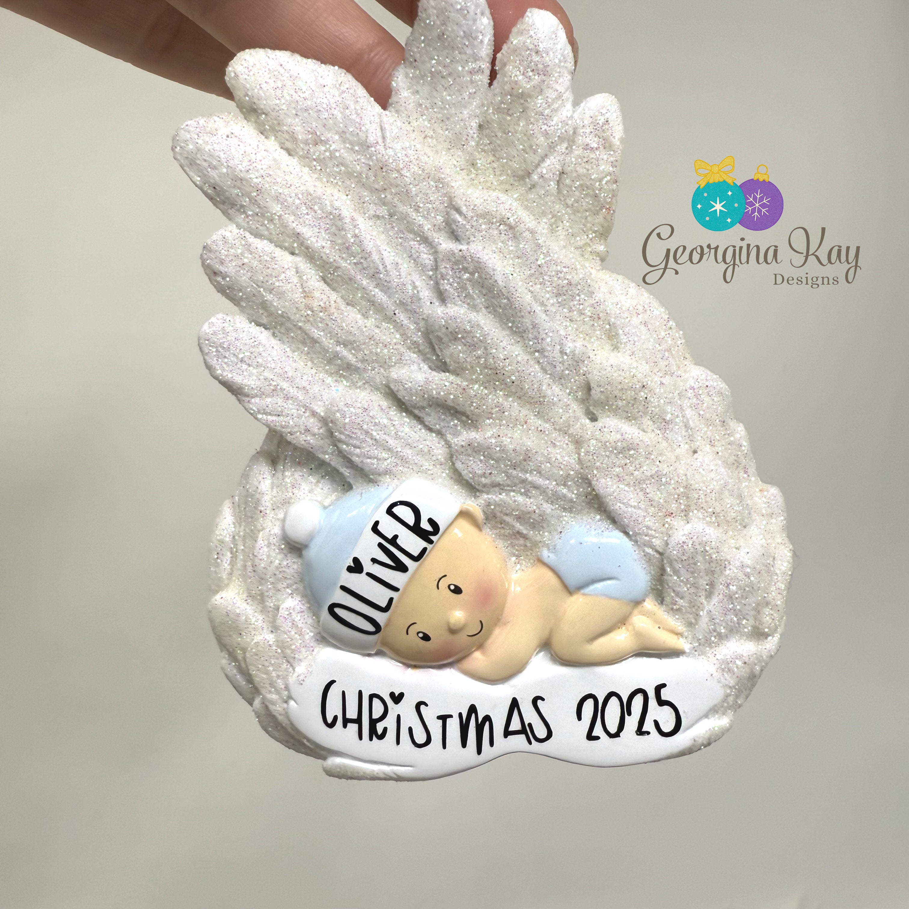 Blue Baby Wings Ornament