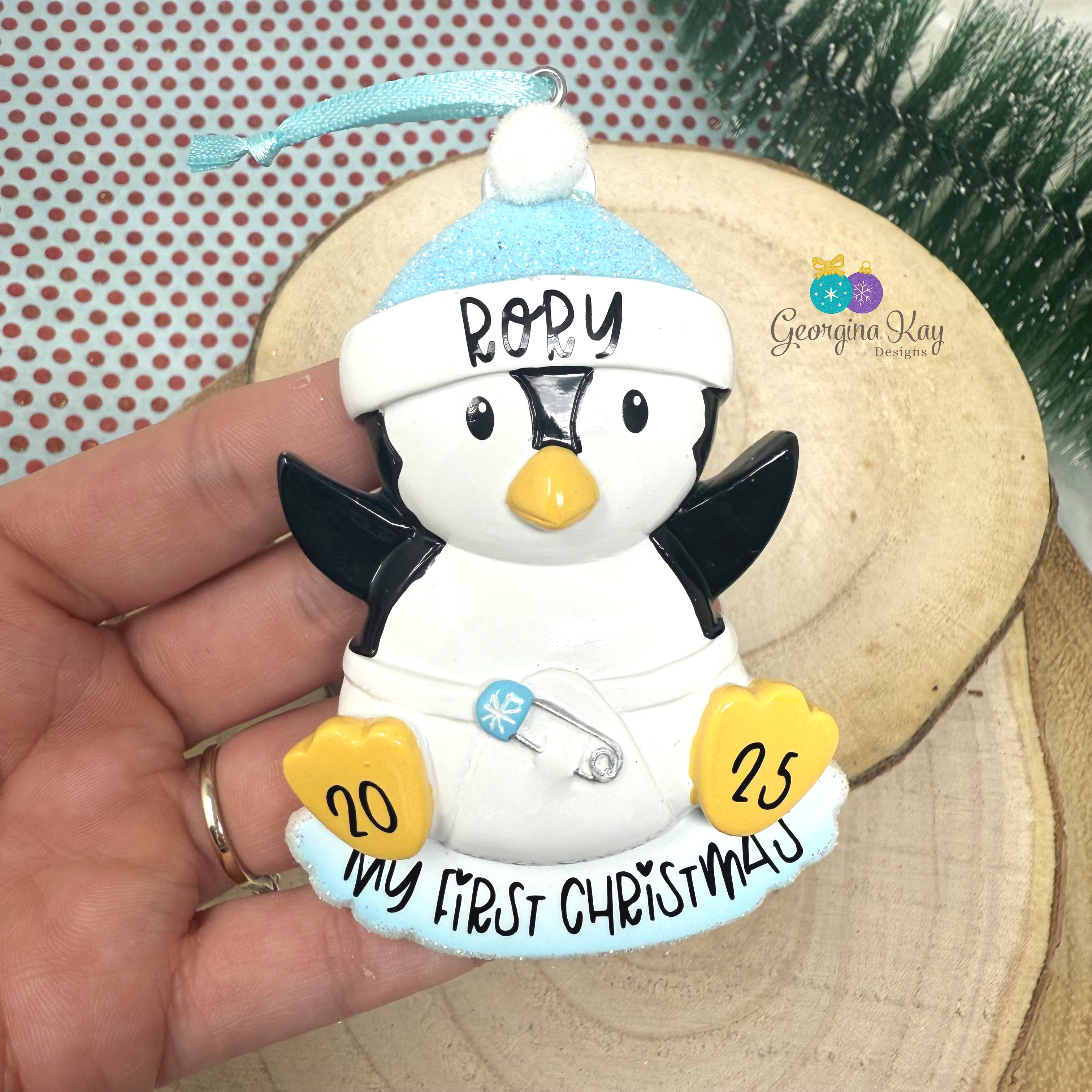 Blue Baby Penguin Ornament