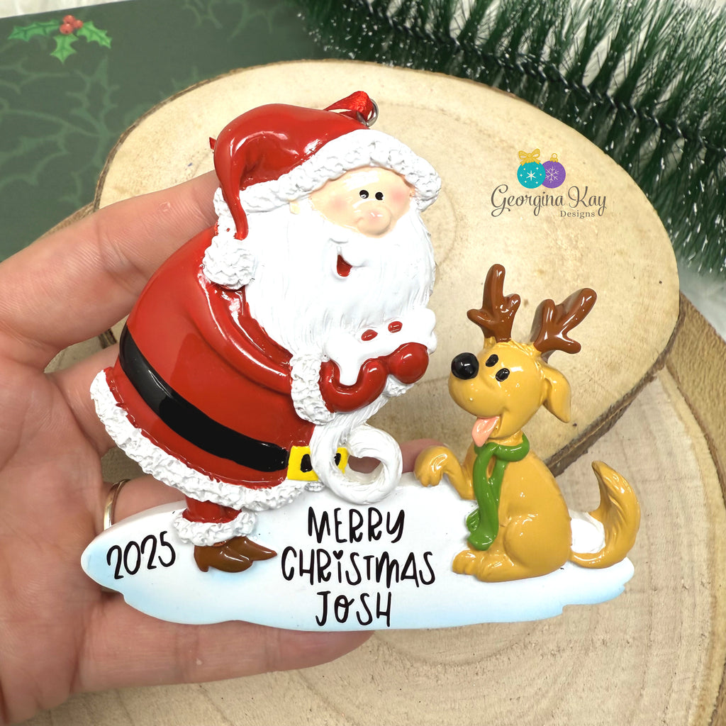 Santa and His Dog Ornament