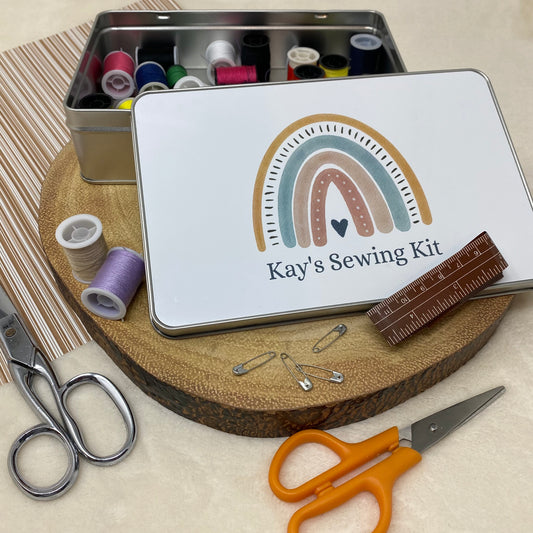 Personalised Rainbow Sewing Kit Tin