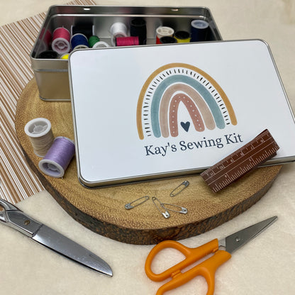 Personalised Rainbow Sewing Kit Tin