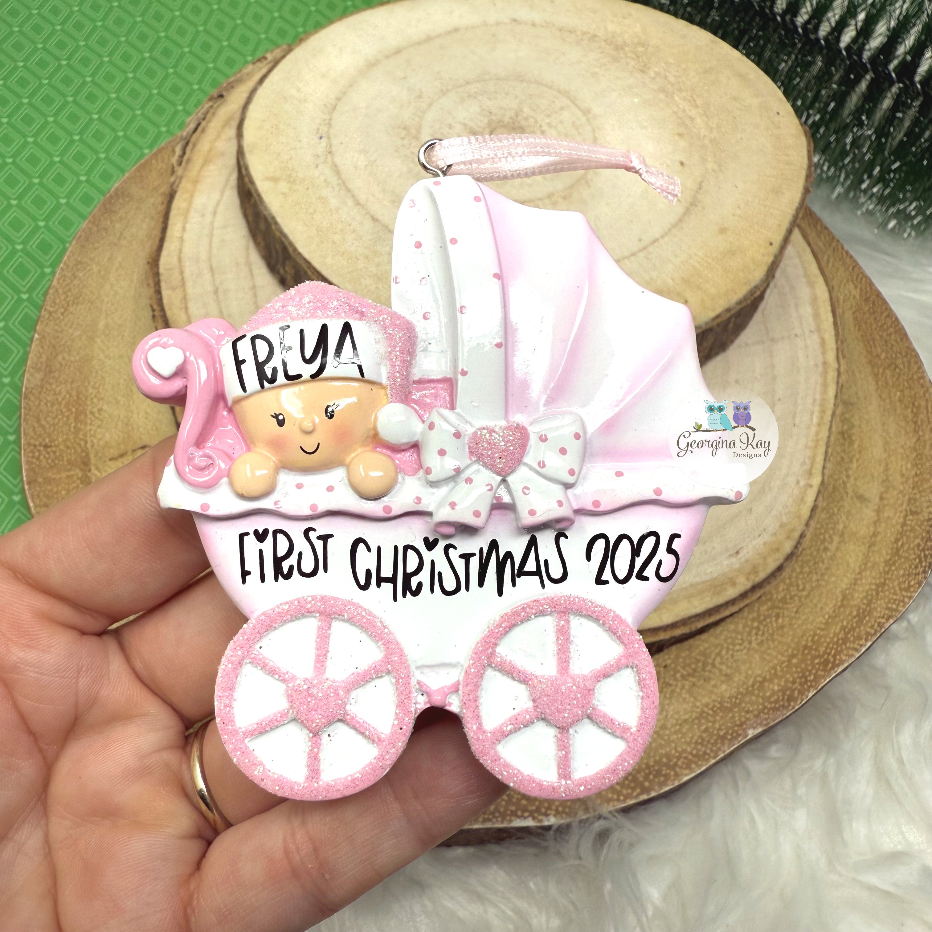 Pink Baby Pram Ornament