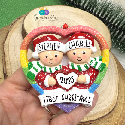 Rainbow Couple Ornament