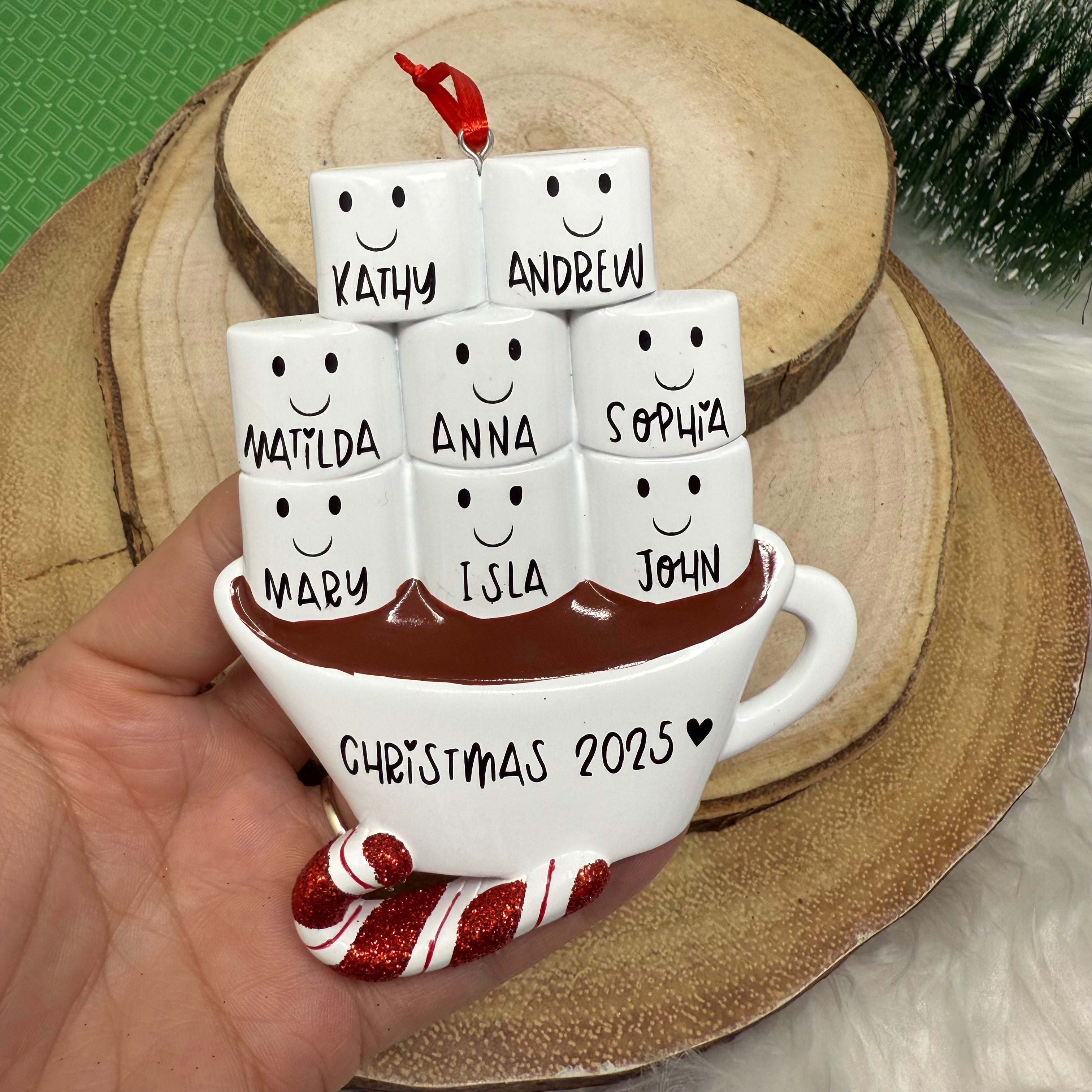 Marshmallow Family of 8 Ornament