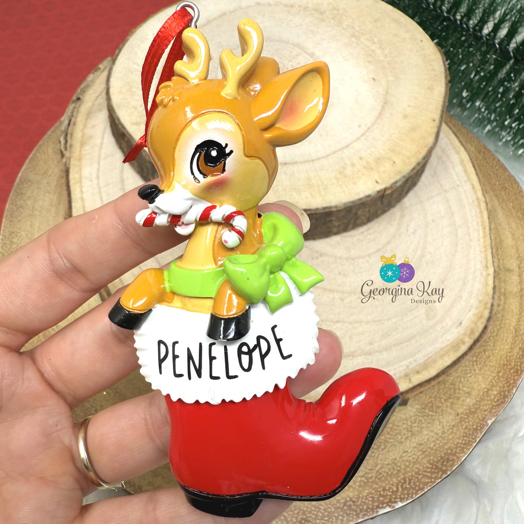 Vintage Style Red Reindeer Ornament