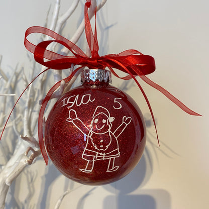 Your Childs Artwork on a Bauble