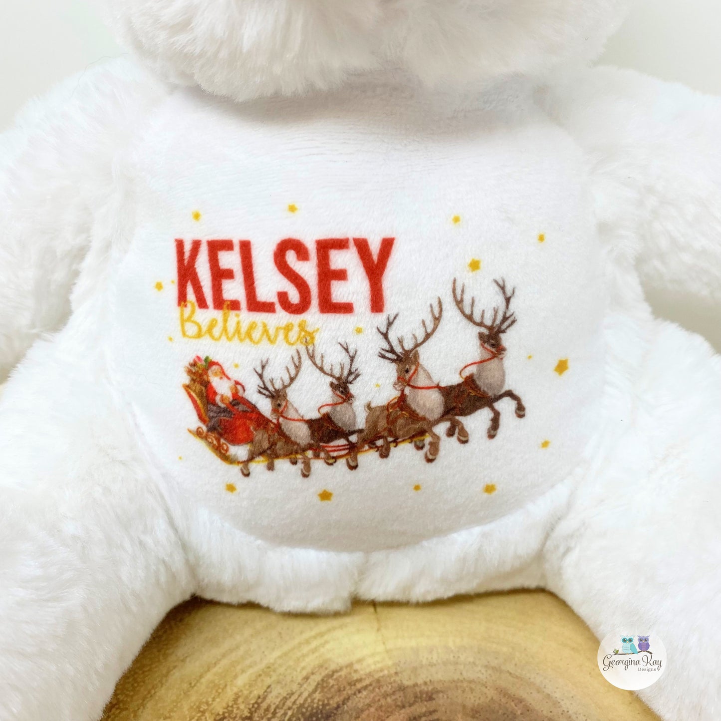 Personalised White Christmas Teddy Bear