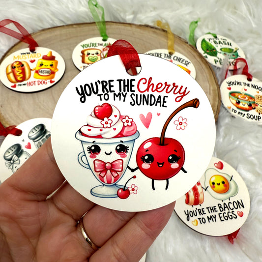 “You’re the Cherry to My Sundae” Wooden Hanging Ornament