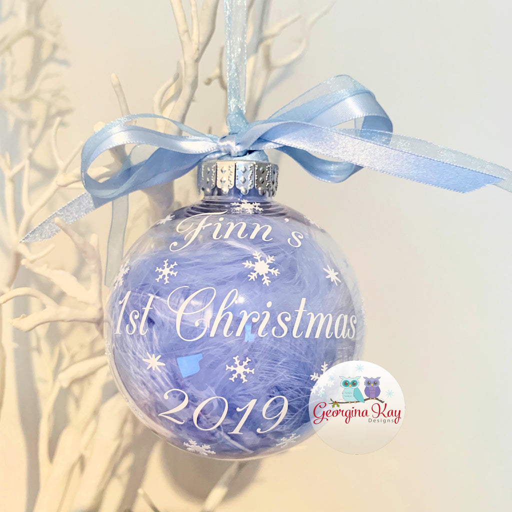 Baby's 1st Christmas (Feather) Bauble