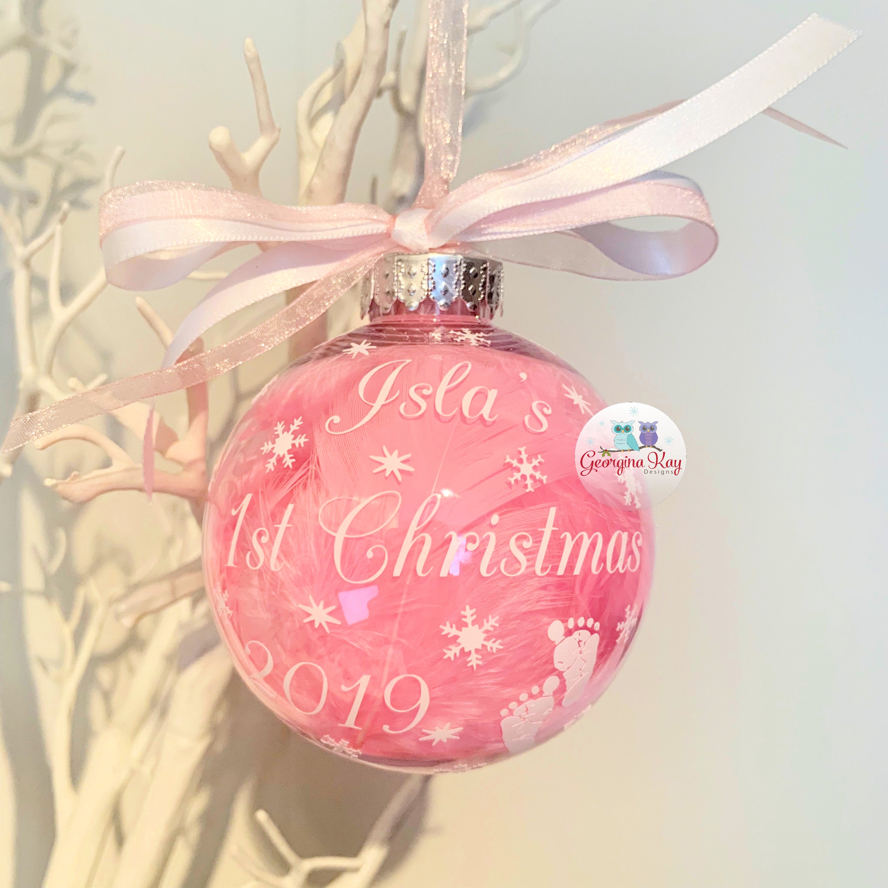 Baby's 1st Christmas Bauble (Feet Pic) Feather