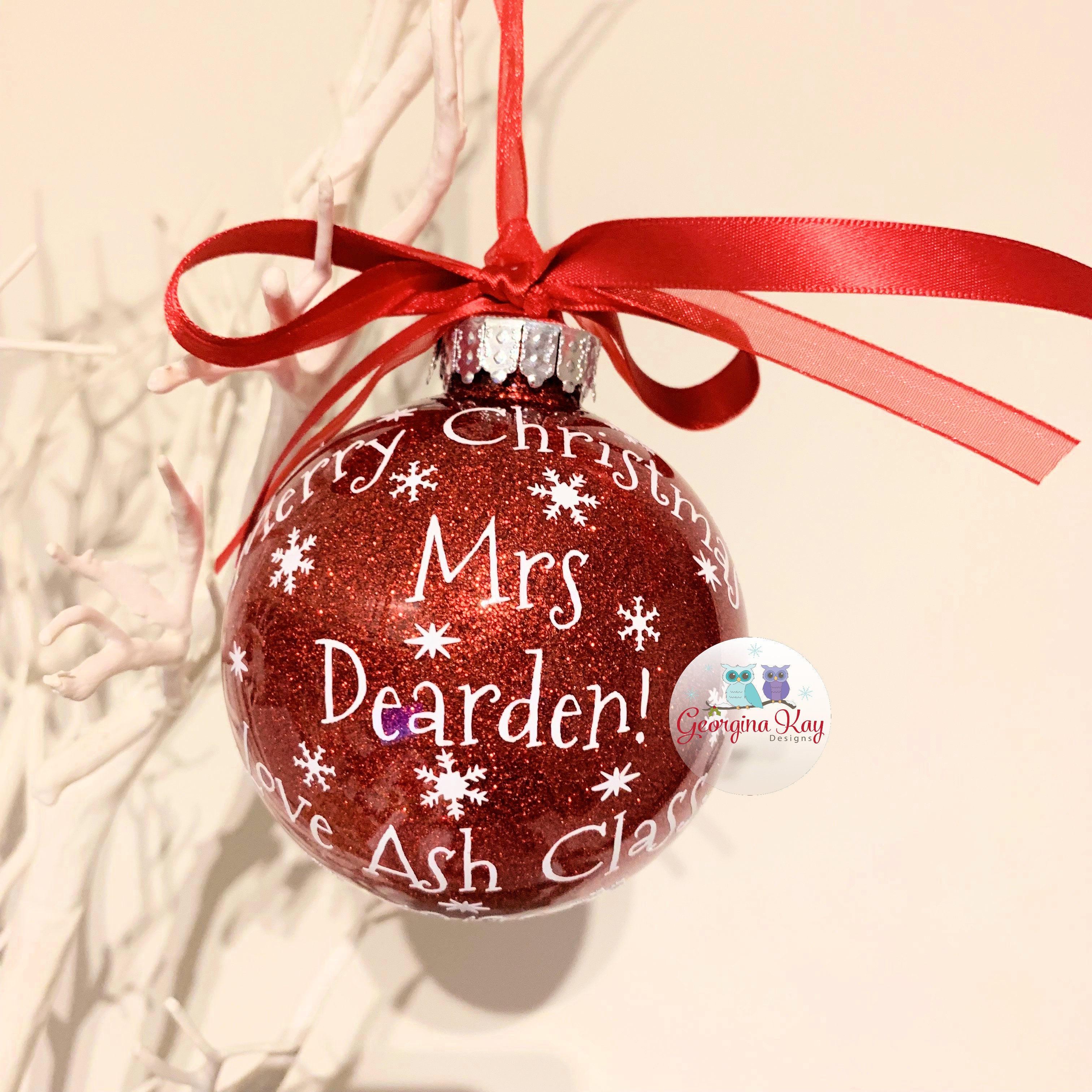 Teacher Christmas Message Bauble