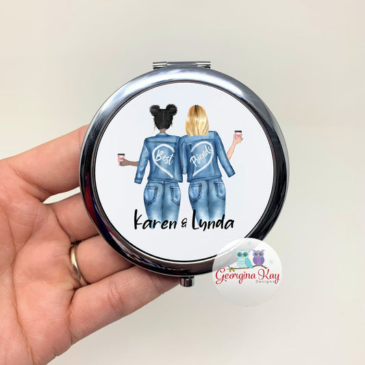 Personalised Best Friends Compact Mirror