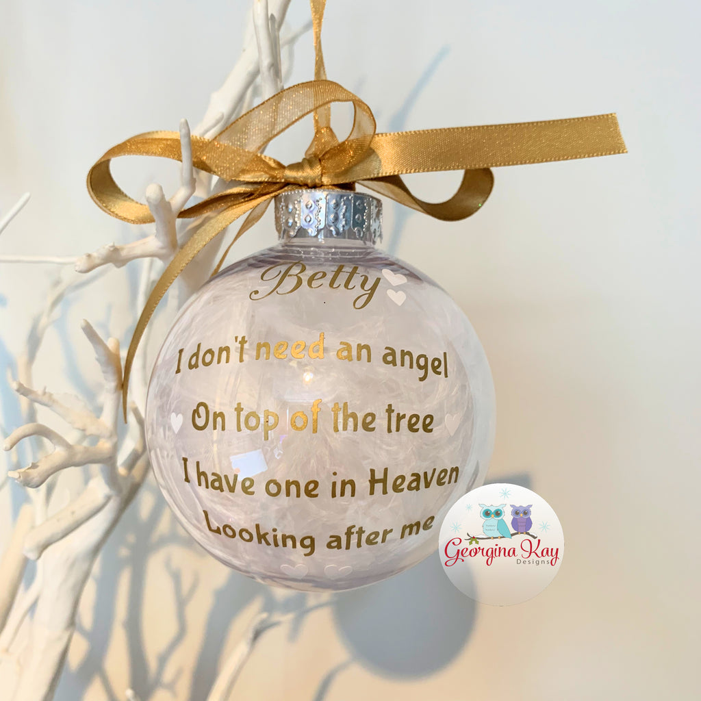 Angel on my Tree Bauble (Feather)