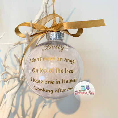 Angel on my Tree Bauble (Feather)