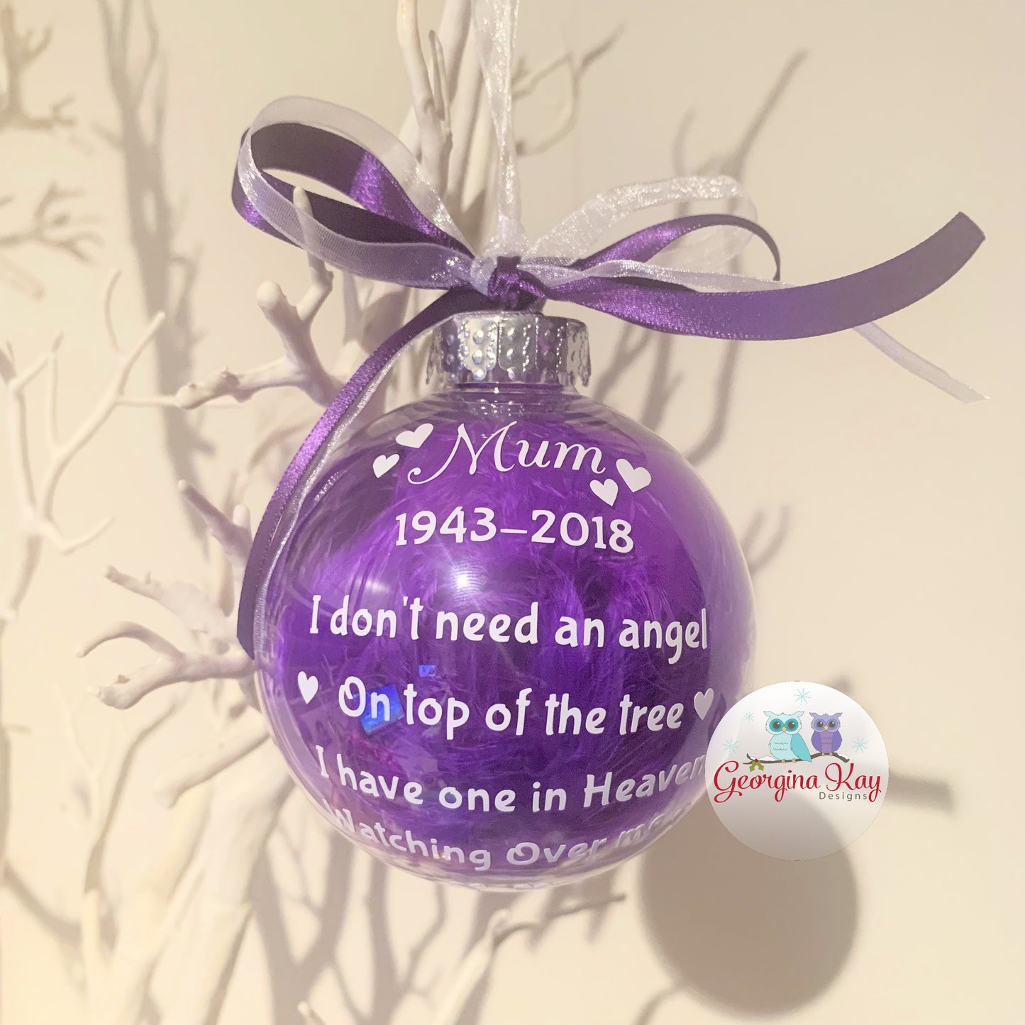 Angel on my Tree Bauble (Feather)