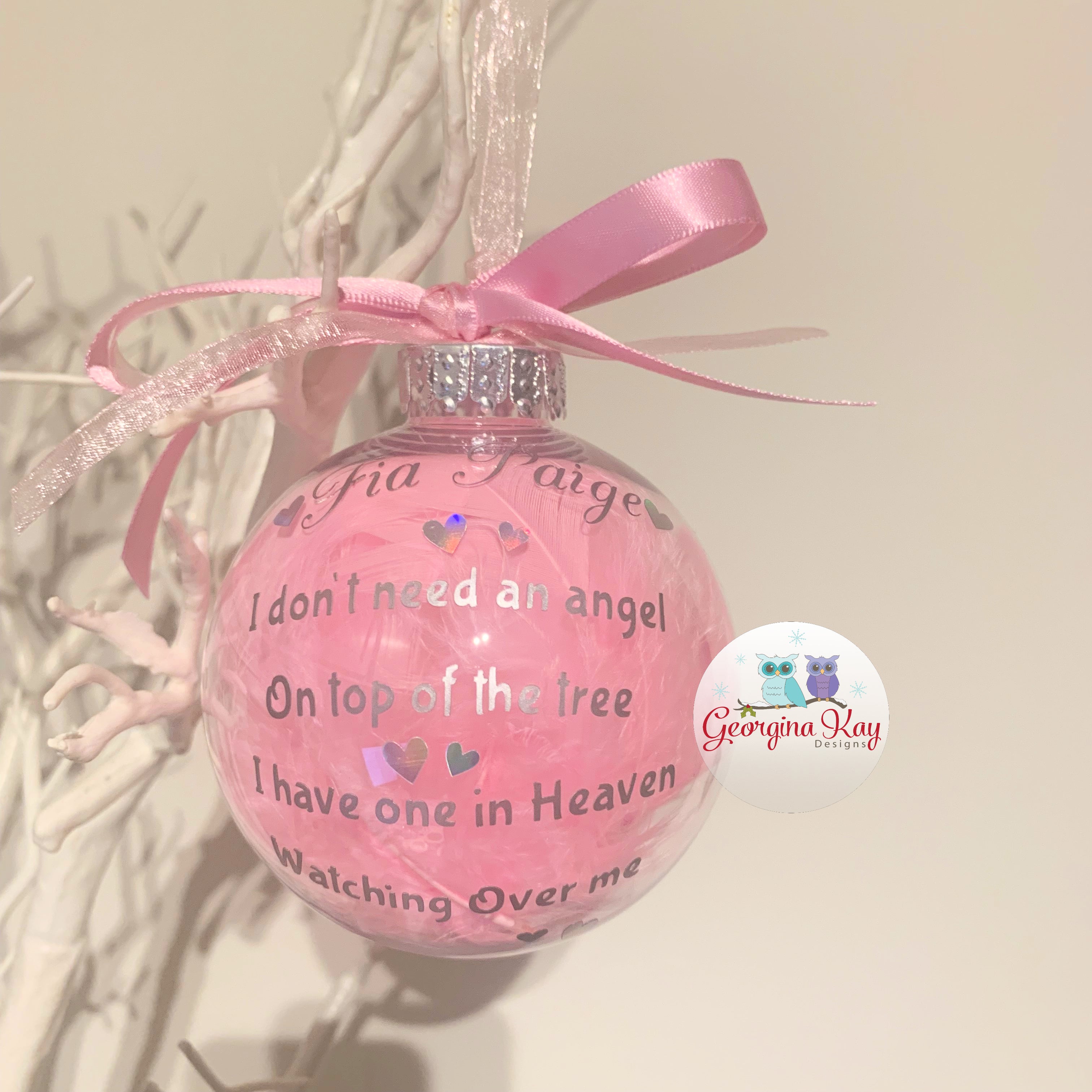 Angel on my Tree Bauble (Feather)