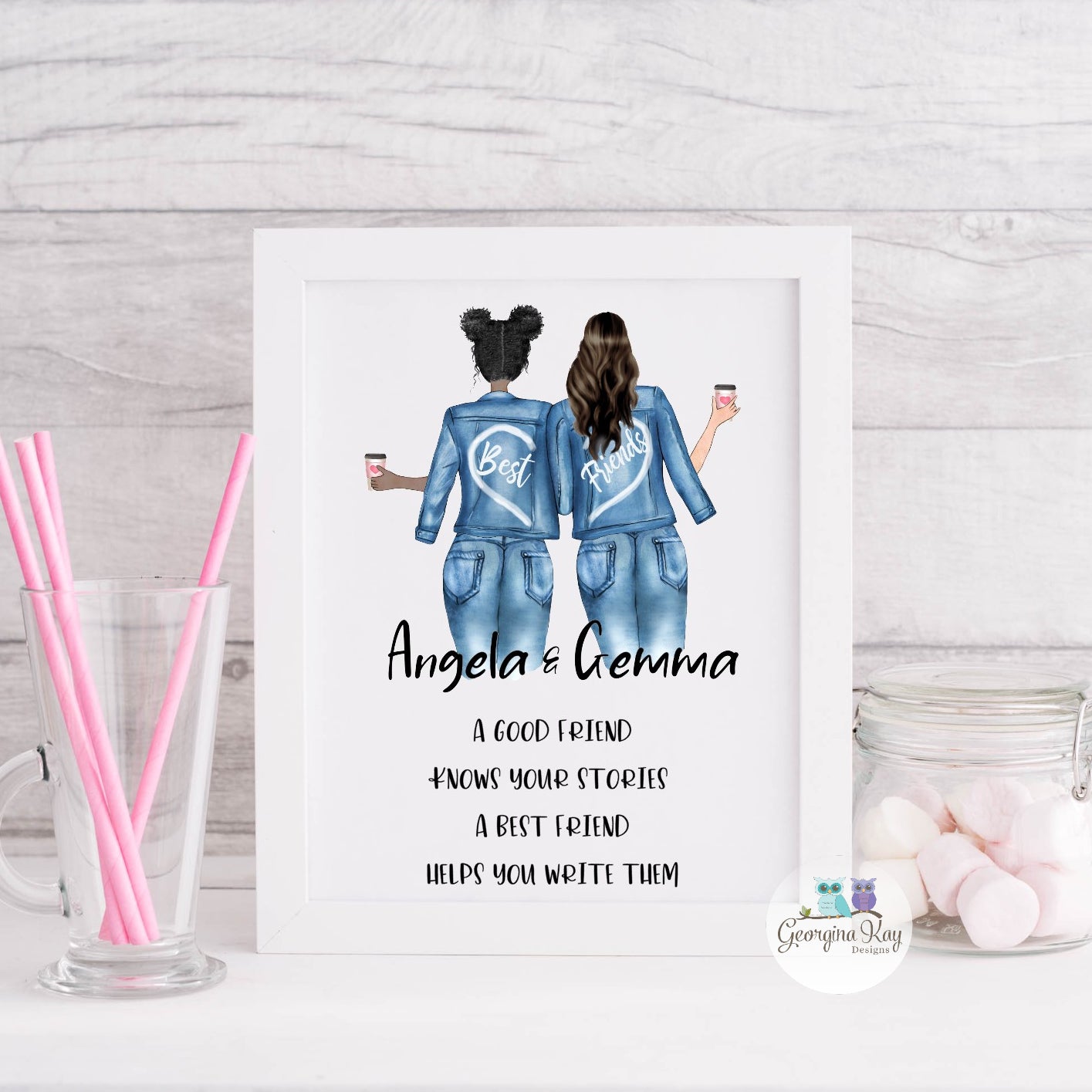 Personalised Best Friends Print & Frame