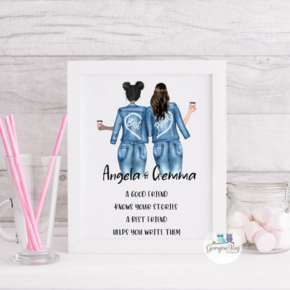 Personalised Best Friends Print & Frame