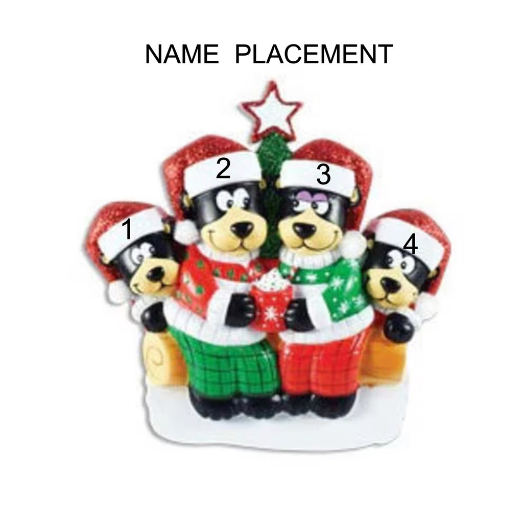 Black Bear Family of 4 Ornament