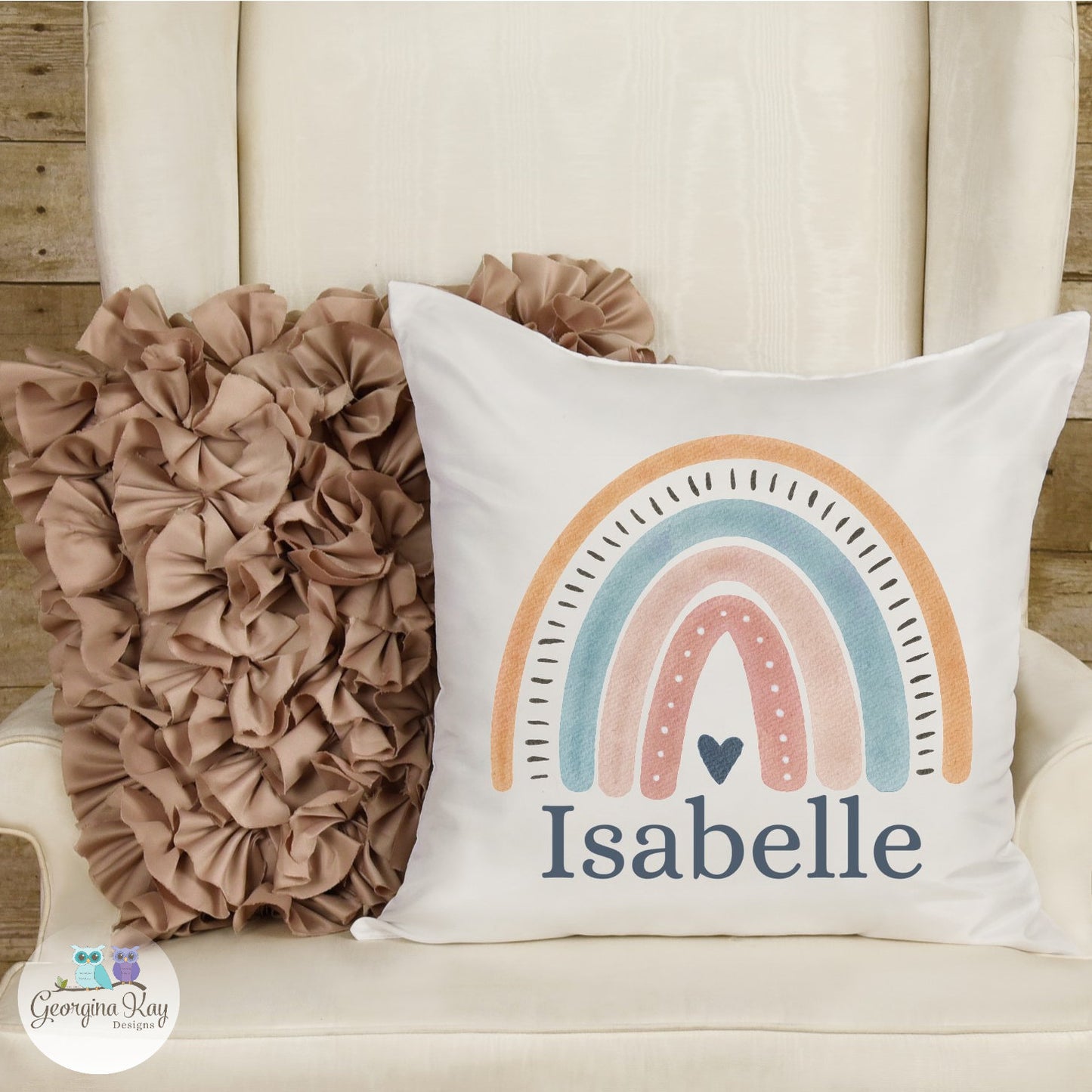 Personalised Rainbow Cushion