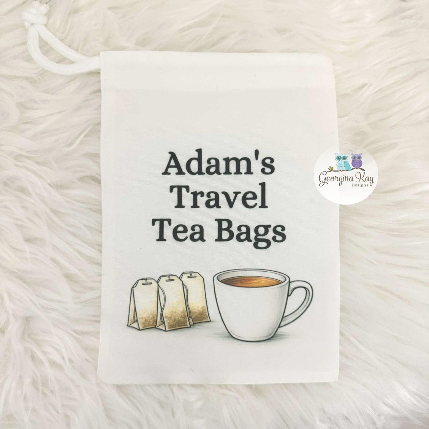 Personalised Travel Tea Bag Holder