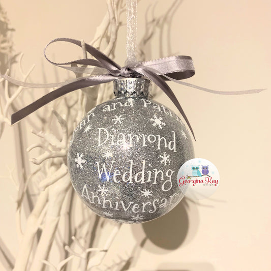 Diamond Wedding Anniversary Bauble