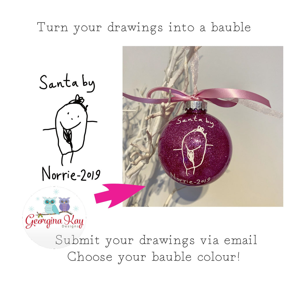 Your Childs Artwork on a Bauble