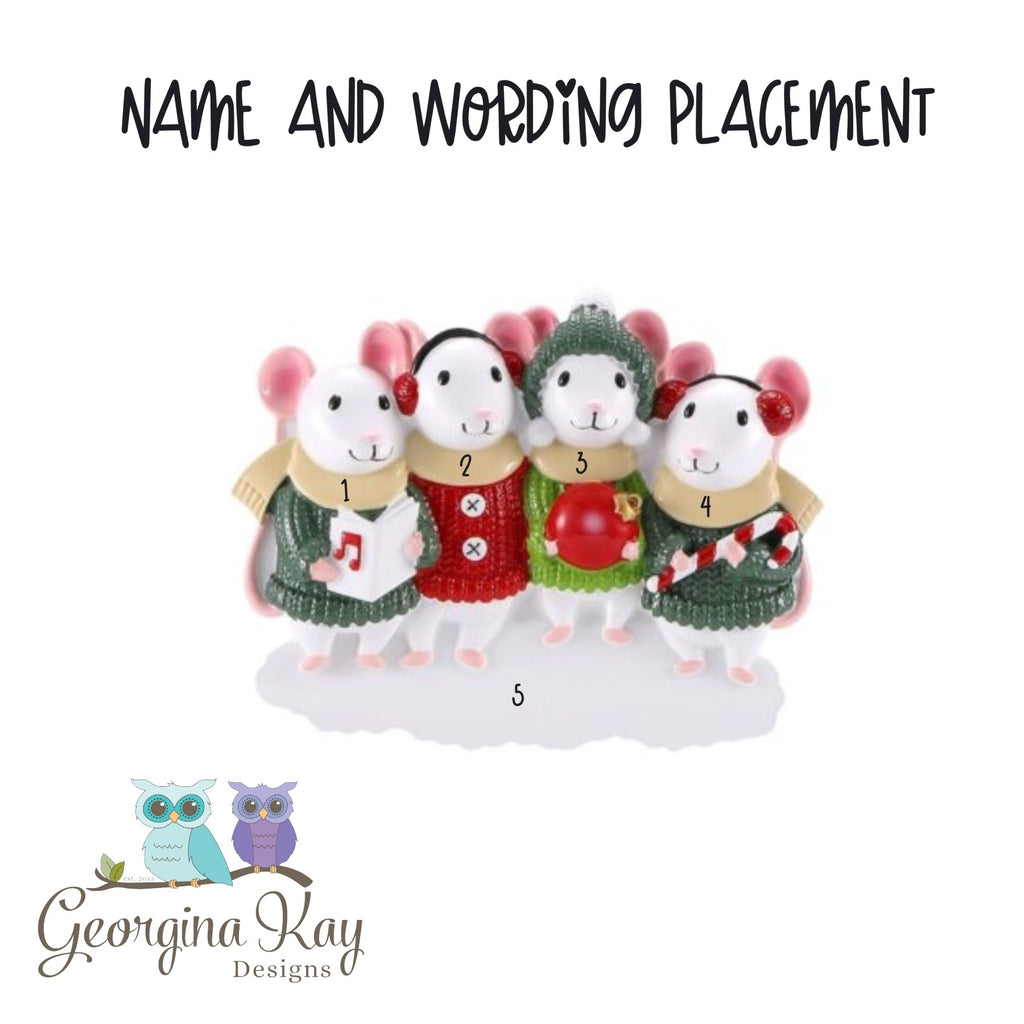 Mouse Family of 4 Ornament