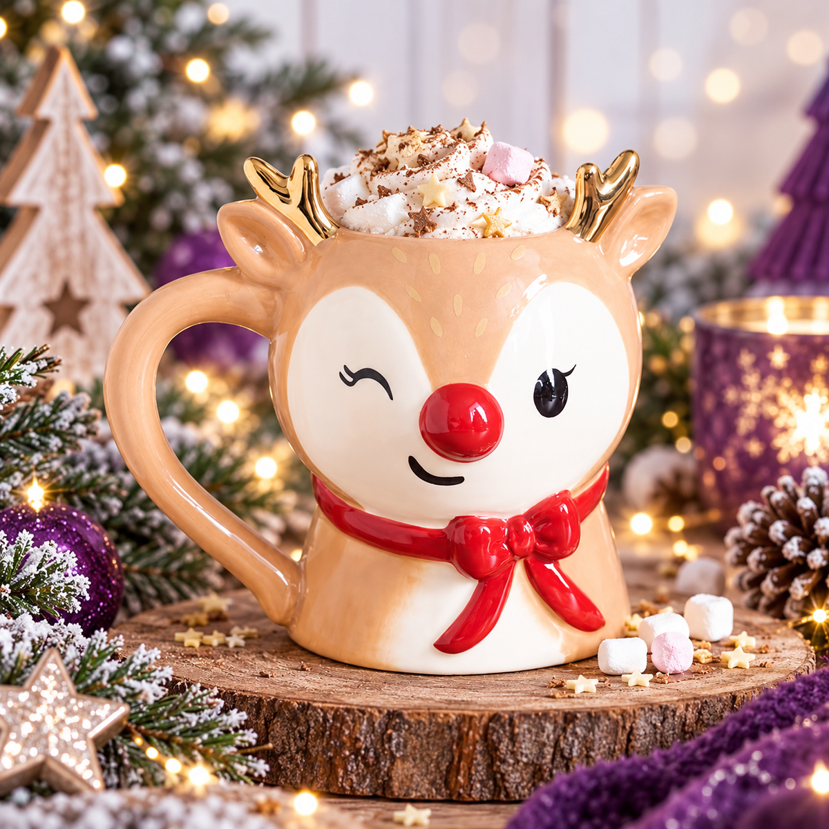 Reindeer Mug & Fluffy Socks Gift Set