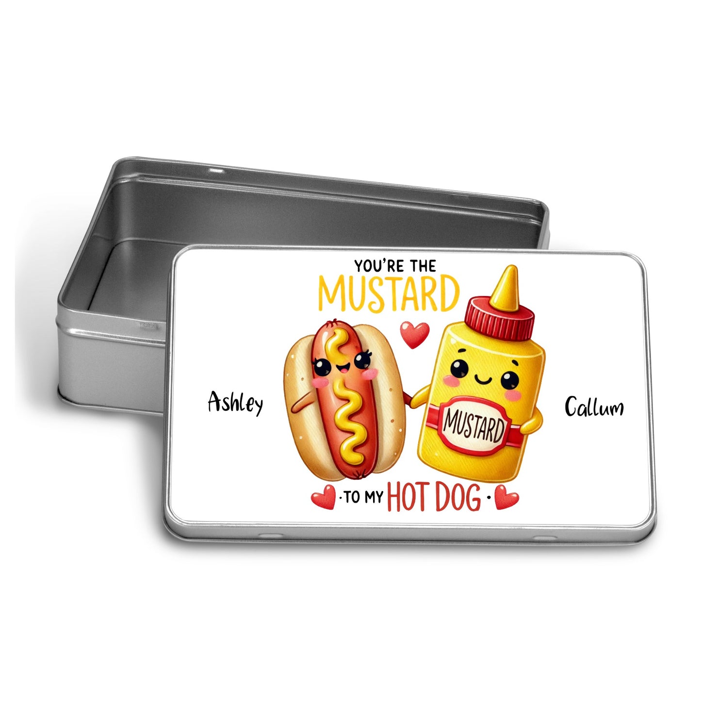Personalised “You’re the Mustard to My Hot Dog” Storage Tin